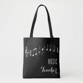 Aangepaste muziekdocentafel - zwart tote bag