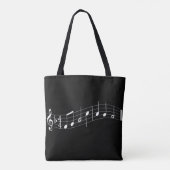 Aangepaste muziekdocentafel - zwart tote bag (Achterkant)