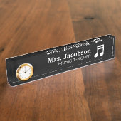 Aangepaste muziekleraar bureaunaam bord met opmerk naambordje (Zijkant)