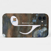 Aangepaste muzieknoot verouderde textuur Case-Mate iPhone case (Achterkant (horizontaal))