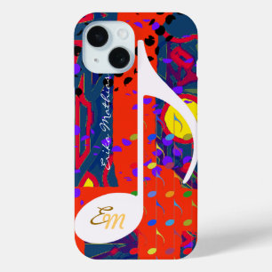 Aangepaste Muzieknote Kleurig iPhone 15 Case