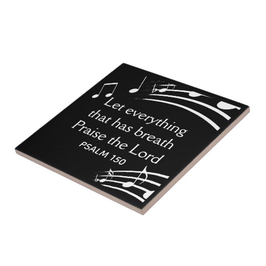 Aangepaste MUZIEKNOTEN Christelijk zwart Tegeltje (Zijkant)