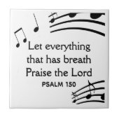 Aangepaste MUZIEKNOTEN Christelijke witte keramisc Tegeltje (Voorkant)