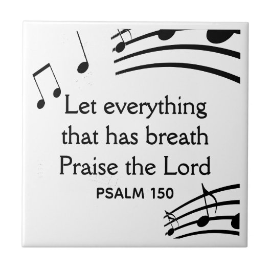 Aangepaste MUZIEKNOTEN Christelijke witte keramisc Tegeltje (Voorkant)