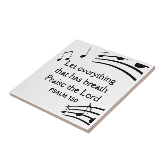 Aangepaste MUZIEKNOTEN Christelijke witte keramisc Tegeltje (Zijkant)