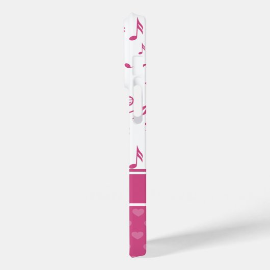 Aangepaste Muzieknoten en Hearts Patroon roze wit Case-Mate iPhone Case (Achterkant / Links)