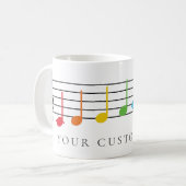 Aangepaste Muzieknoten Rainbow Teacher Gift Koffiemok (Voorkant links)