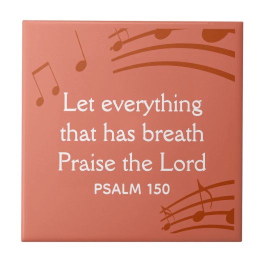 Aangepaste MUZIEKNOTEN Terracotta Christelijk Tegeltje (Voorkant)