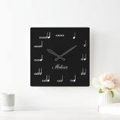Aangepaste Muzieknoten Vierkante Klok (Huis)