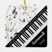 Aangepaste Muzieknoten voor pianotoetsenbord op ma Keramisch Ornament (Voorkant)