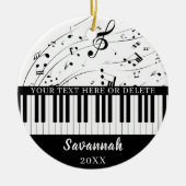 Aangepaste Muzieknoten voor pianotoetsenbord op ma Keramisch Ornament (Voorkant)