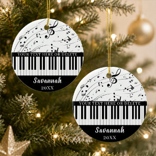 Aangepaste Muzieknoten voor pianotoetsenbord op ma Keramisch Ornament