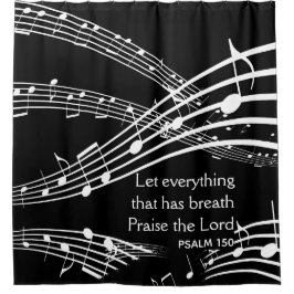 Aangepaste Muzieknoten zwart douchevalk Douchegordijn