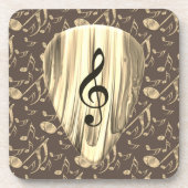 Aangepaste muzieknotitie gitaar Pick Bier Onderzetter (Voorkant)