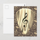 Aangepaste muzieknotitie gitaar Pick Briefkaart (Voorkant / Achterkant)