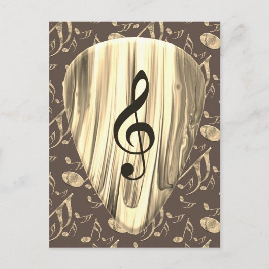 Aangepaste muzieknotitie gitaar Pick Briefkaart (Voorkant)