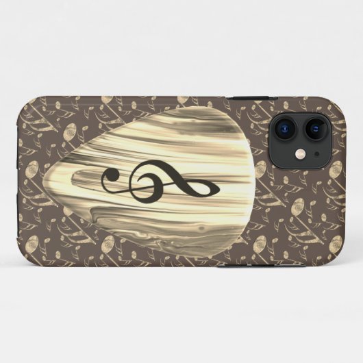 Aangepaste muzieknotitie gitaar Pick Case-Mate iPhone Case (Achterkant (horizontaal))