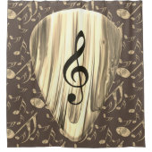 Aangepaste muzieknotitie gitaar Pick Douchegordijn (Voorkant)