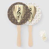 Aangepaste muzieknotitie gitaar Pick Handwaaier (Voorkant en achterkant)