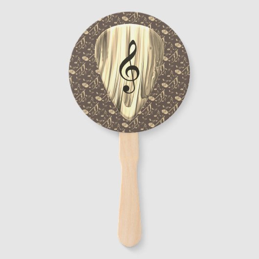 Aangepaste muzieknotitie gitaar Pick Handwaaier (Voorkant)