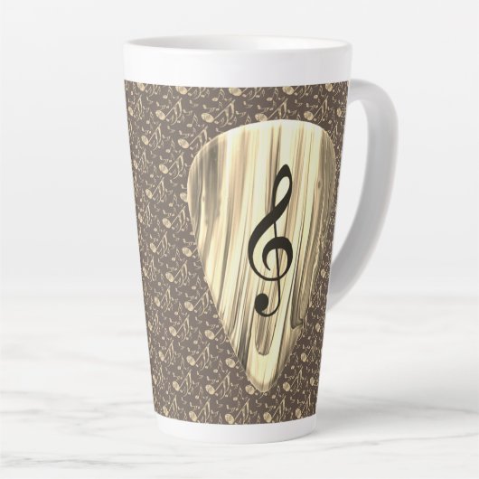 Aangepaste muzieknotitie gitaar Pick Latte Mok (Rechterhoek)