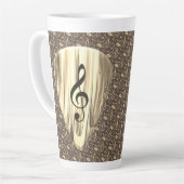 Aangepaste muzieknotitie gitaar Pick Latte Mok (Linkerhoek)