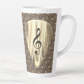 Aangepaste muzieknotitie gitaar Pick Latte Mok (Rechts)