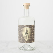 Aangepaste muzieknotitie gitaar Pick Likeurfles Etiket (Voorkant)