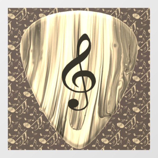 Aangepaste muzieknotitie gitaar Pick Raamsticker (Vel)