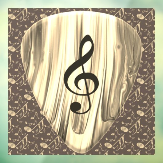 Aangepaste muzieknotitie gitaar Pick Raamsticker (Vel 3)