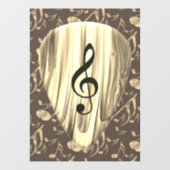 Aangepaste muzieknotitie gitaar Pick Raamsticker (Vel)