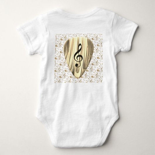 Aangepaste muzieknotitie gitaar Pick Romper (Achterkant)