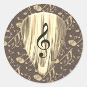 Aangepaste muzieknotitie gitaar Pick Ronde Sticker (Voorkant)