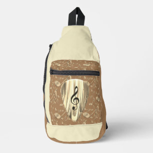 Aangepaste muzieknotitie gitaar Pick Sling Bag