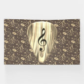 Aangepaste muzieknotitie gitaar Pick Spandoek (Horizontaal)