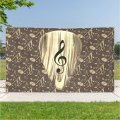 Aangepaste muzieknotitie gitaar Pick Spandoek (Buitenkant)