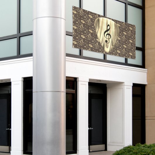 Aangepaste muzieknotitie gitaar Pick Spandoek (Buitenkant Gebouw)