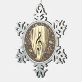 Aangepaste muzieknotitie gitaar Pick Tin Sneeuwvlok Ornament (Rechts)