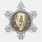 Aangepaste muzieknotitie gitaar Pick Tin Sneeuwvlok Ornament (Voorkant)