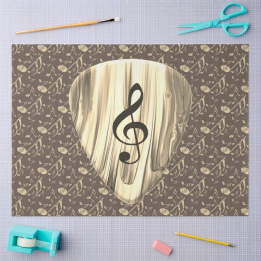 Aangepaste muzieknotitie gitaar Pick Tissuepapier (Craft)