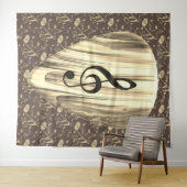 Aangepaste muzieknotitie gitaar Pick Wandkleed (In Situ (horizontaal))