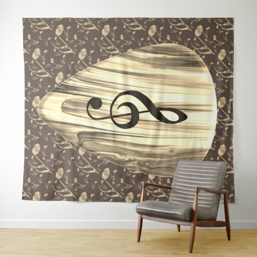 Aangepaste muzieknotitie gitaar Pick Wandkleed (In Situ (horizontaal))