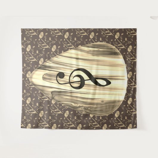 Aangepaste muzieknotitie gitaar Pick Wandkleed (Voorkant (horizontaal))