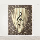 Aangepaste muzieknotitie gitaar Pick Wandkleed (Voorkant)