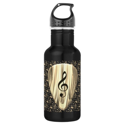 Aangepaste muzieknotitie gitaar Pick Waterfles (Voorkant)