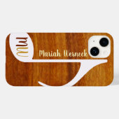 aangepaste muzieknotitie op hout Case-Mate iPhone case (Achterkant (horizontaal))