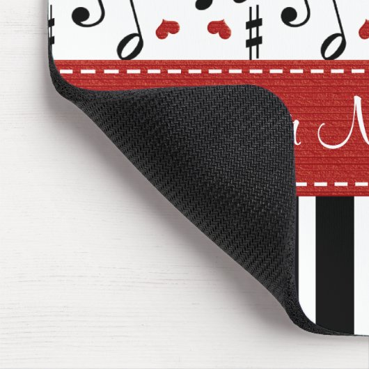 Aangepaste muzieknotitie Piano Mousepad Muismat (Hoek)