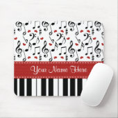 Aangepaste muzieknotitie Piano Mousepad Muismat (Met muis)