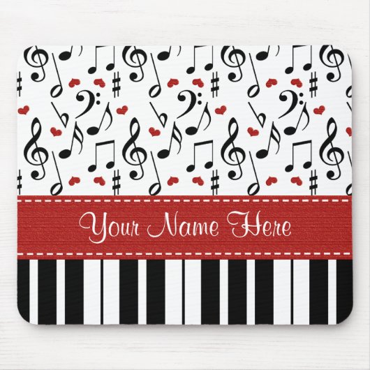 Aangepaste muzieknotitie Piano Mousepad Muismat (Voorkant)