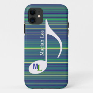 aangepaste muzieknotitie / strepen iPhone 11 hoesje